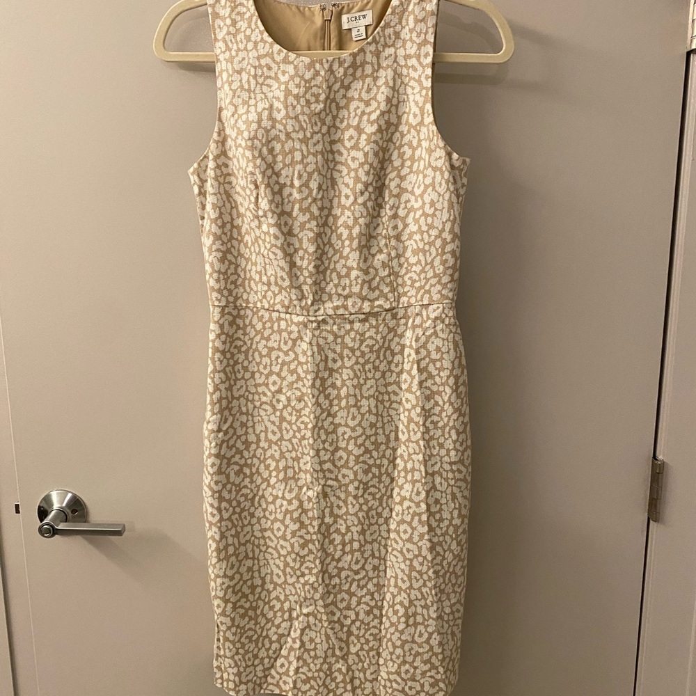 J. Crew Beige Animal Print Mini Dress
